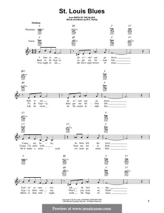 St. Louis Blues: For banjo by William Christopher Handy