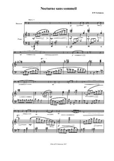 Nocturne sans sommeil (Sleepless nocturne): Für Fagott und Klavier by David W Solomons