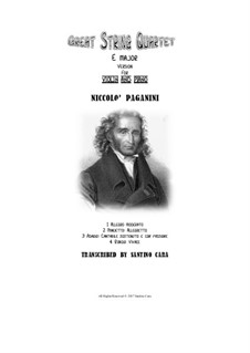 Great String Quartet in E Major: Version für Violine und Klavier by Niccolò Paganini