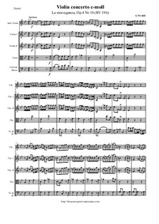 La stravaganza. Twelve Violin Concertos, Op.4: Violin Concerto No.10 in C Minor 'La stravaganza' – score and parts, RV 196 by Antonio Vivaldi