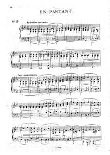 Sieben Miniaturen für Violine und Klavier, Op.39: No.3 En partant, for Piano by César Cui