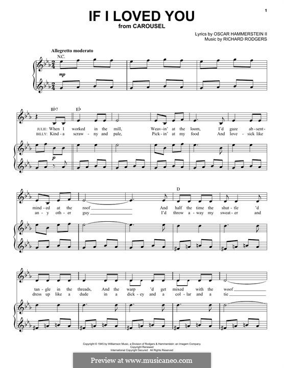 If I Loved You (from Carousel): Für Stimme und Klavier by Richard Rodgers