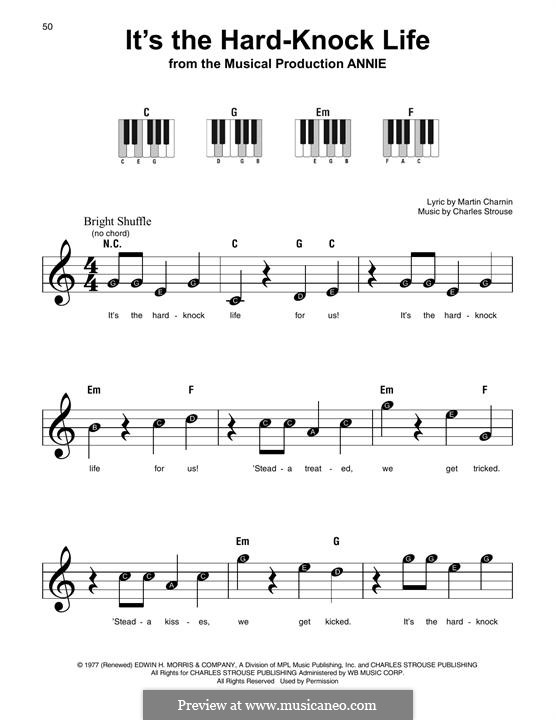 It S The Hard Knock Life From Annie Von C Strouse Noten Auf Musicaneo