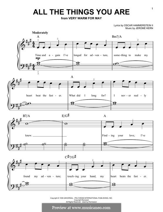 Piano version: Für einen Interpreten by Jerome Kern