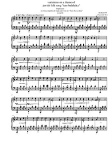 Вариации на тему еврейской народной песни 'Тум-балалайка', Op.11: Ля минор by Marina Akulyan