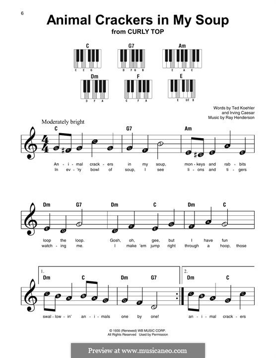 Animal Crackers in My Soup: For any instrument by Ray Henderson