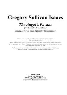 The Angel's Pavane: Für Violine und Klavier by Gregory Sullivan Isaacs