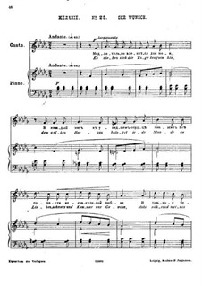 Fünfundzwanzig Gedichte von Puschkin, Op.57: Nr.25 Der Wunsch by César Cui