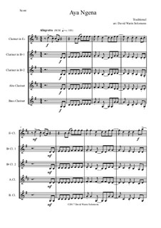 Aya Ngena: For E flat clarinet, 2 Bflat clarinets, alto clarinet, bass clarinet by folklore