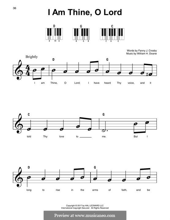 I am Thine, O Lord: For any instrument by William Howard Doane