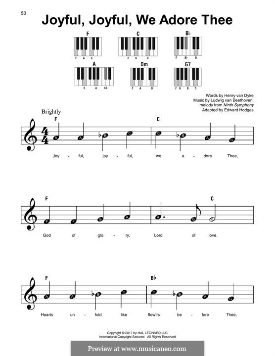 Ode an die Freude: Version for any instrument by Ludwig van Beethoven