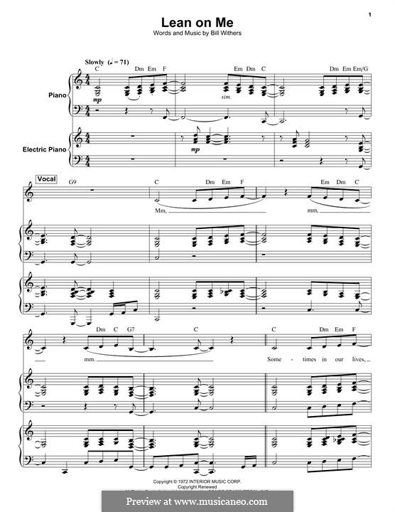Vocal version: Für Stimme und Klavier by Bill Withers