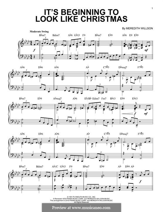 It's Beginning to Look a Lot Like Christmas (Perry Como): Für Klavier by Meredith Willson