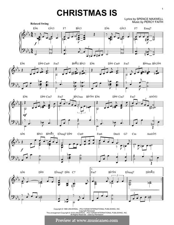 Christmas Is: Für Klavier by Percy Faith