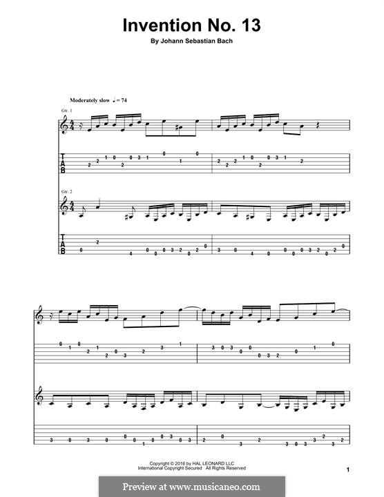 Nr.13 in a-moll, BWV 784: Für Gitarre by Johann Sebastian Bach