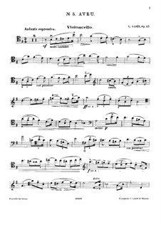 Fünf Stücke für Cello und Klavier, Op.47: Nr.5 Aveu – Solo Stimme by Ladislas Aloïz