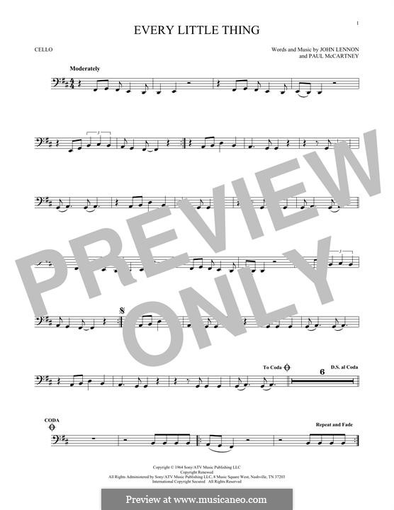 Every Little Thing (The Beatles): Für Cello by John Lennon, Paul McCartney