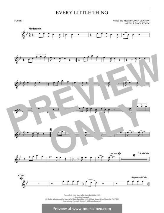 Every Little Thing (The Beatles): Für Flöte by John Lennon, Paul McCartney