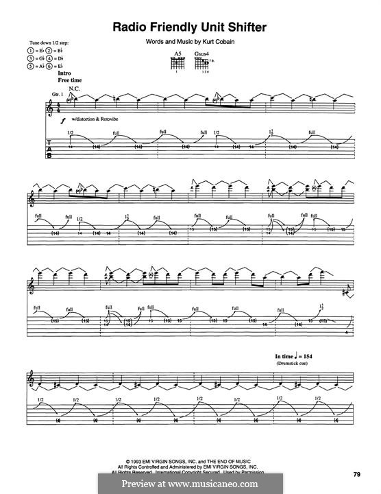 Radio Friendly Unit Shifter (Nirvana): Für Gitarre mit Tabulatur by Kurt Cobain