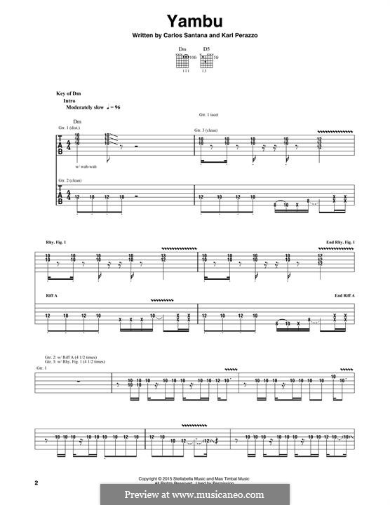 Yambu (Santana): Für Gitarre mit Tabulatur by Carlos Santana, Karl Perazzo