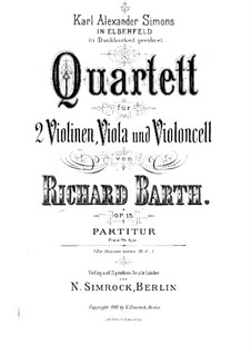 Streichquartett in g-Moll, Op.15: Vollpartitur by Richard Barth