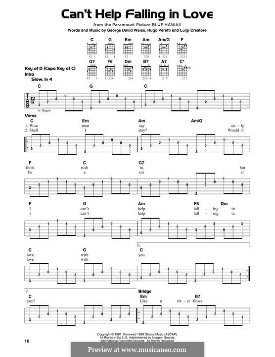 Guitar version: Für einen Interpreten by George David Weiss, Hugo Peretti, Luigi Creatore