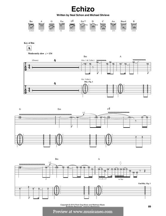 Echizo (Santana): Für Gitarre mit Tabulatur by Michael Shrieve, Neal Schon