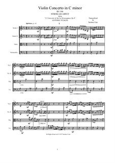La stravaganza. Twelve Violin Concertos, Op.4: Violin Concerto No.10 in C Minor. Arrangement for string quartet, RV 196 by Antonio Vivaldi