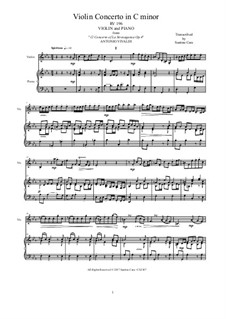 La stravaganza. Twelve Violin Concertos, Op.4: Violin Concerto No.10 in C Minor. Arrangement for violin and piano, RV 196 by Antonio Vivaldi