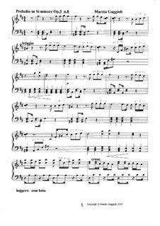 Preludios, Op.5: Preludio No.8 in Si Minore by Marzia Gaggioli