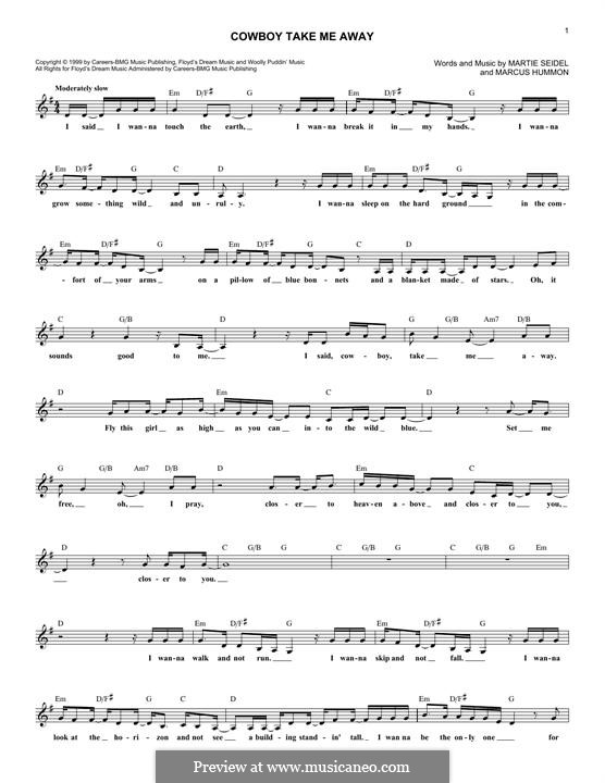 Cowboy Take Me Away The Dixie Chicks Von M Hummon M Seidel Auf Musicaneo Cowboy Take Me Away The Dixie Chicks Von M Hummon M Seidel Auf Musicaneo