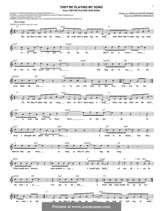 They're Playing My Song: Text und Akkorde by Marvin Hamlisch