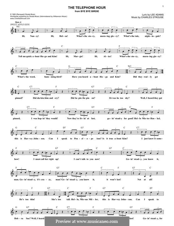 The Telephone Hour: Text und Akkorde by Charles Strouse