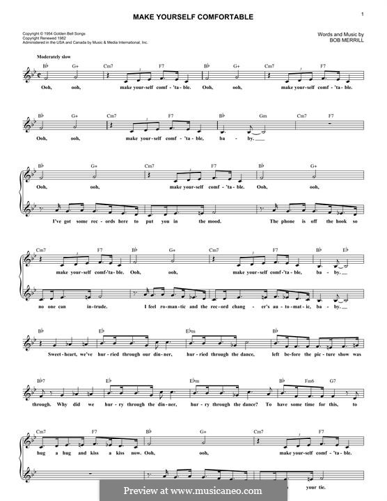 Make Yourself Comfortable: Melodische Linie by Bob Merrill
