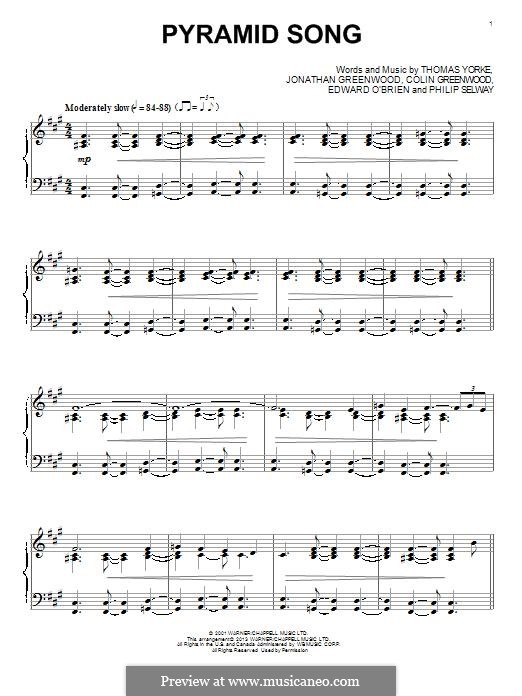 Pyramid Song (Radiohead): Für Klavier by Thomas Yorke