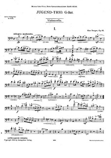 Jugend-Trio in G-Dur, Op.66: Cellostimme by Max Burger