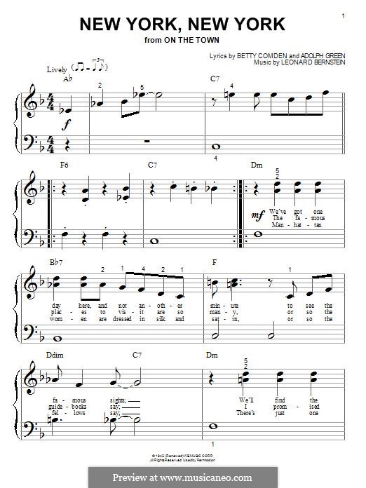 New York, New York (Frank Sinatra) von L. Bernstein Noten auf MusicaNeo