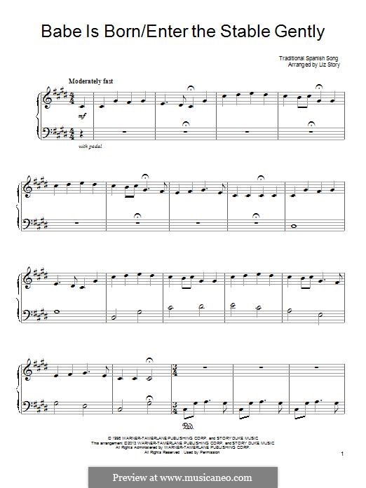 Babe is Born/Enter the Stable Gently: Für Klavier by folklore