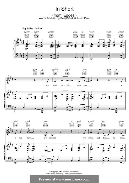 In Short (from Edges): In Short (from Edges) by Justin Paul, Benj Pasek