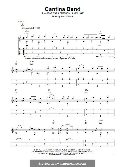 Cantina Band (from Star Wars: A New Hope): Für Gitarre mit Tabulatur by John Williams