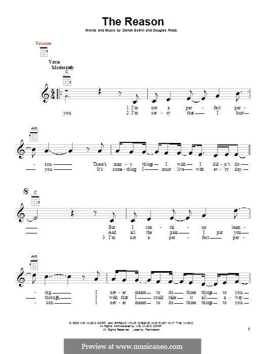The Reason (Hoobastank): Für Ukulele by Douglas Robb