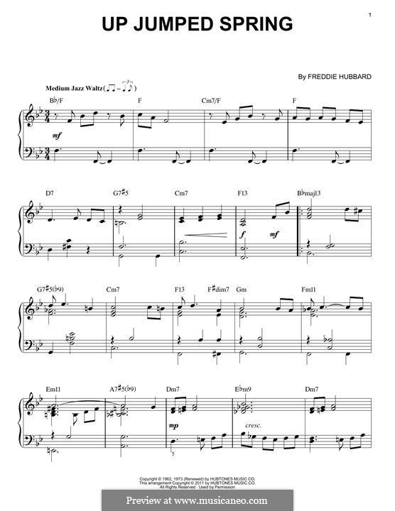 Up Jumped Spring: Für Klavier by Freddie Hubbard