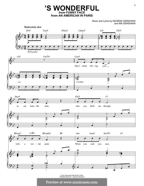 'S Wonderful: Für Stimme und Klavier by George Gershwin