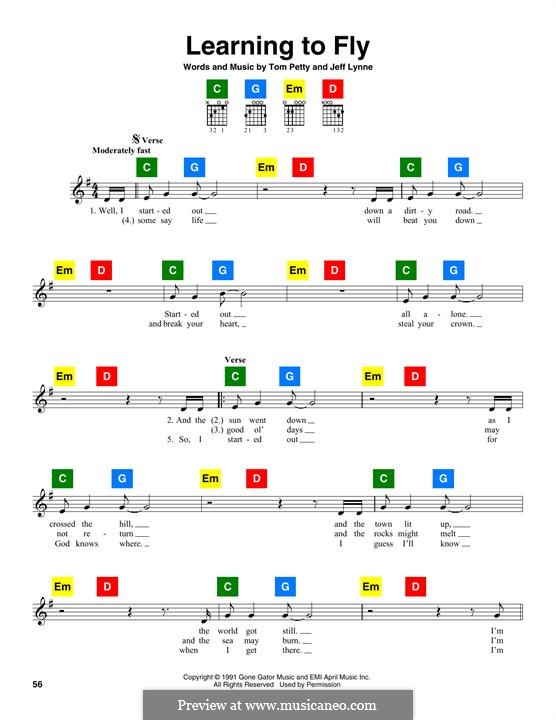 Learning to Fly (Tom Petty And The Heartbreakers): Melodische Linie by Jeff Lynne