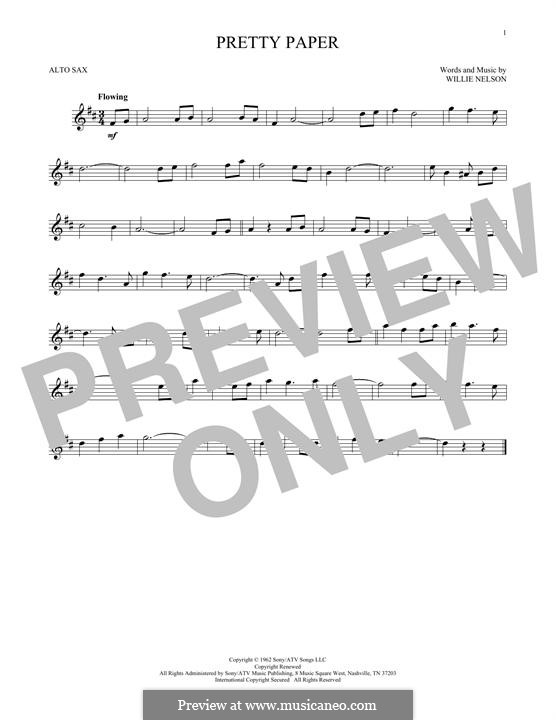 Pretty Paper: Für Altsaxophon by Willie Nelson