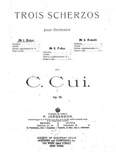 Drei Scherzos, Op.82: Scherzo Nr.1 by César Cui