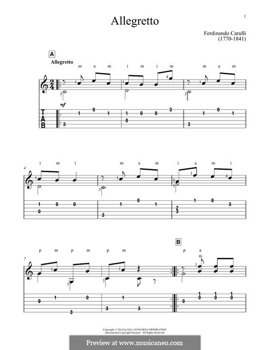 Allegretto in C Major: Allegretto in C Major by Ferdinando Carulli