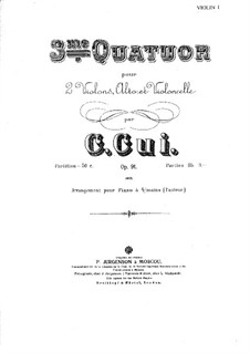 Streichquartett Nr.3 in Es-Dur, Op.91: Violinstimme I by César Cui