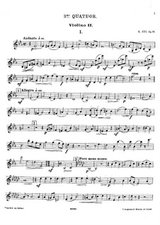 Streichquartett Nr.3 in Es-Dur, Op.91: Violinstimme II by César Cui