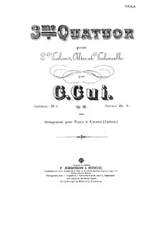 Streichquartett Nr.3 in Es-Dur, Op.91: Violastimme by César Cui